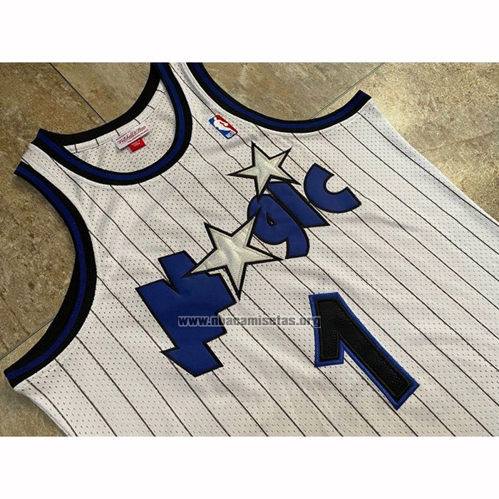 Camiseta Orlando Magic Tracy McGrady NO 1 Hardwood Classics Throwback Blanco